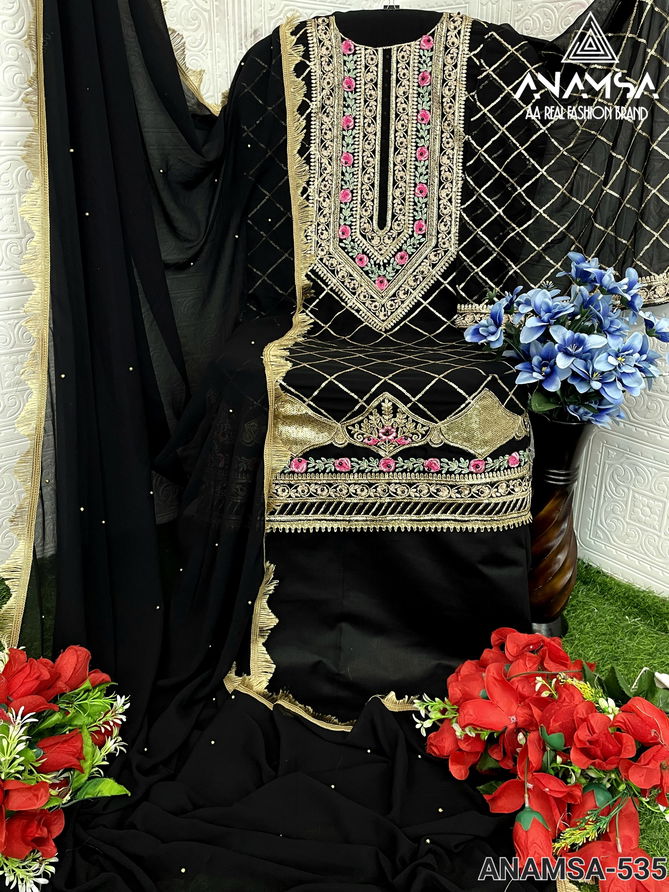 Anamsa 535 Embroidered Georgette Pakistani Suits Wholesale Online
